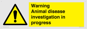 WV10384: Warning Animal disease investigation in progress