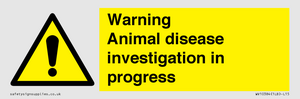 WV10384: Warning Animal disease investigation in progress