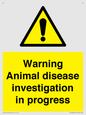 WV10384: Warning Animal disease investigation in progress