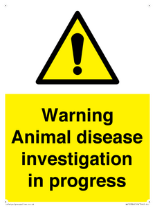 WV10384: Warning Animal disease investigation in progress