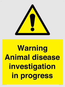 WV10384: Warning Animal disease investigation in progress