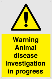 WV10384: Warning Animal disease investigation in progress