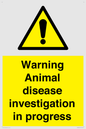 WV10384: Warning Animal disease investigation in progress