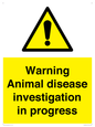 WV10384: Warning Animal disease investigation in progress