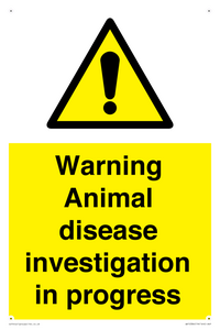 WV10384: Warning Animal disease investigation in progress