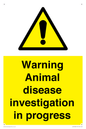 WV10384: Warning Animal disease investigation in progress