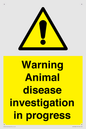 WV10384: Warning Animal disease investigation in progress