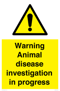 WV10384: Warning Animal disease investigation in progress
