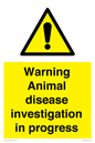 WV10384: Warning Animal disease investigation in progress
