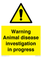 WV10384: Warning Animal disease investigation in progress
