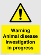 WV10384: Warning Animal disease investigation in progress