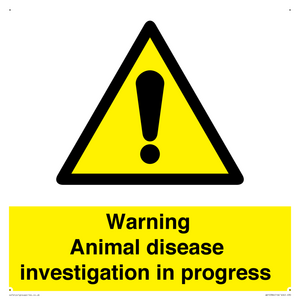 WV10384: Warning Animal disease investigation in progress