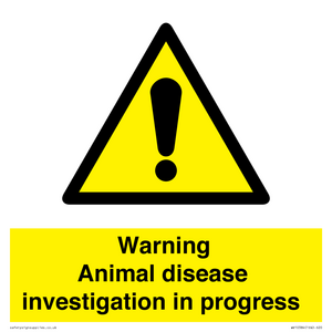 WV10384: Warning Animal disease investigation in progress