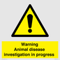 WV10384: Warning Animal disease investigation in progress