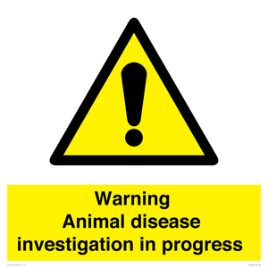 WV10384: Warning Animal disease investigation in progress