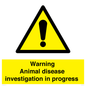 WV10384: Warning Animal disease investigation in progress