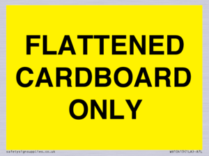 WV10413: FLATTENED CARDBOARD ONLY
