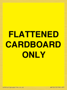 WV10413: FLATTENED CARDBOARD ONLY