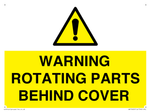 WV10422: WARNING ROTATING PARTS BEHIND COVER