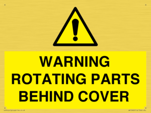 WV10422: WARNING ROTATING PARTS BEHIND COVER