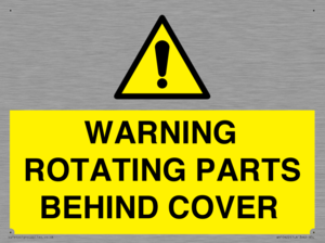 WV10422: WARNING ROTATING PARTS BEHIND COVER