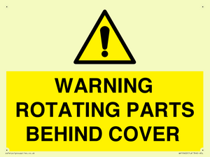 WV10422: WARNING ROTATING PARTS BEHIND COVER