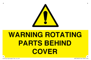 WV10422: WARNING ROTATING PARTS BEHIND COVER