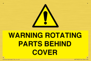 WV10422: WARNING ROTATING PARTS BEHIND COVER