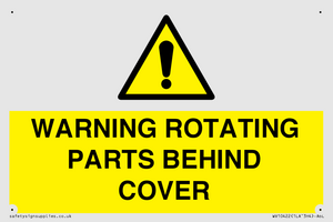 WV10422: WARNING ROTATING PARTS BEHIND COVER