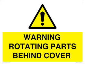 WV10422: WARNING ROTATING PARTS BEHIND COVER