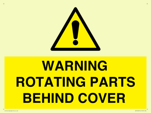 WV10422: WARNING ROTATING PARTS BEHIND COVER