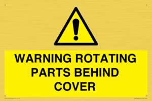 WV10422: WARNING ROTATING PARTS BEHIND COVER