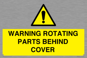 WV10422: WARNING ROTATING PARTS BEHIND COVER