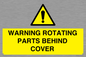 WV10422: WARNING ROTATING PARTS BEHIND COVER