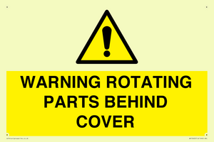 WV10422: WARNING ROTATING PARTS BEHIND COVER