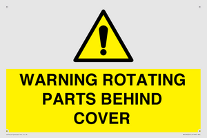 WV10422: WARNING ROTATING PARTS BEHIND COVER