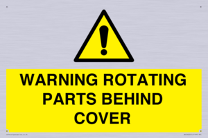 WV10422: WARNING ROTATING PARTS BEHIND COVER