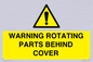 WV10422: WARNING ROTATING PARTS BEHIND COVER