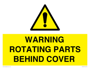 WV10422: WARNING ROTATING PARTS BEHIND COVER