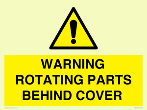 WV10422: WARNING ROTATING PARTS BEHIND COVER