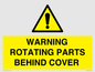 WV10422: WARNING ROTATING PARTS BEHIND COVER