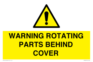 WV10422: WARNING ROTATING PARTS BEHIND COVER