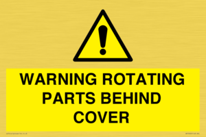 WV10422: WARNING ROTATING PARTS BEHIND COVER