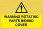 WV10422: WARNING ROTATING PARTS BEHIND COVER