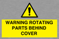 WV10422: WARNING ROTATING PARTS BEHIND COVER
