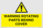 WV10422: WARNING ROTATING PARTS BEHIND COVER