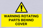 WV10422: WARNING ROTATING PARTS BEHIND COVER