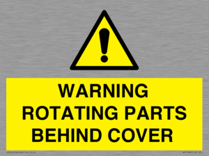 WV10422: WARNING ROTATING PARTS BEHIND COVER