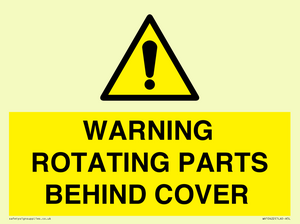 WV10422: WARNING ROTATING PARTS BEHIND COVER
