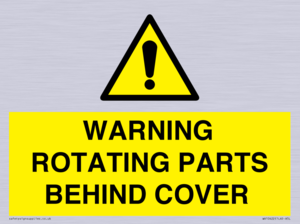 WV10422: WARNING ROTATING PARTS BEHIND COVER
